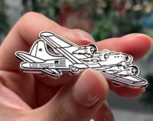 Load image into Gallery viewer, B-17 limited edition enamel pin and vinyl die-cut sticker set