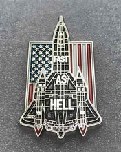 Load image into Gallery viewer, FAST AS HELL limited edition enamel pin and die-cut sticker set