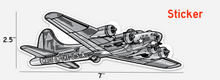 Load image into Gallery viewer, B-17 limited edition enamel pin and vinyl die-cut sticker set