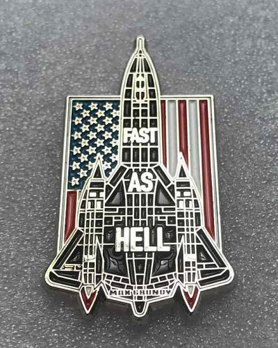 FAST AS HELL limited edition enamel pin and die-cut sticker set