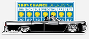 100% CHANCE OF CRUISING limited edition enamel pin and sticker set