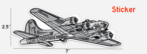 B-17 limited edition enamel pin and vinyl die-cut sticker set