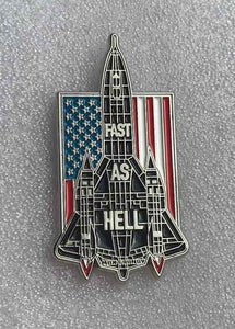 FAST AS HELL limited edition enamel pin and die-cut sticker set