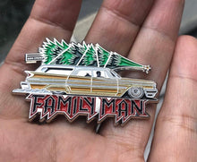Load image into Gallery viewer, FAMILY MAN (holiday edition) limited edition enamel pin and sticker set