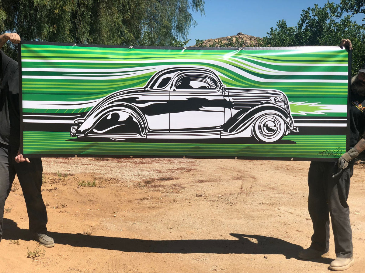 GREEN STREAMLINE '36 vinyl banner – Max Grundy Design