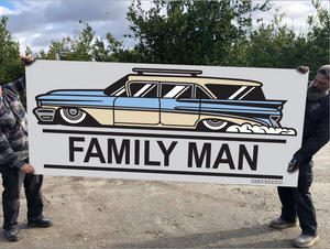 FAMILY MAN vinyl banner